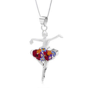 Silver Pendant - Mixed Flowers - Ballerina